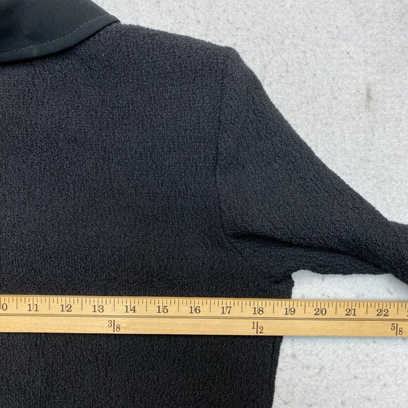 St John Jacket Womens PS Black Caviar Knit Bomber Patch Pockets Retail $890 - Picture 12 of 13